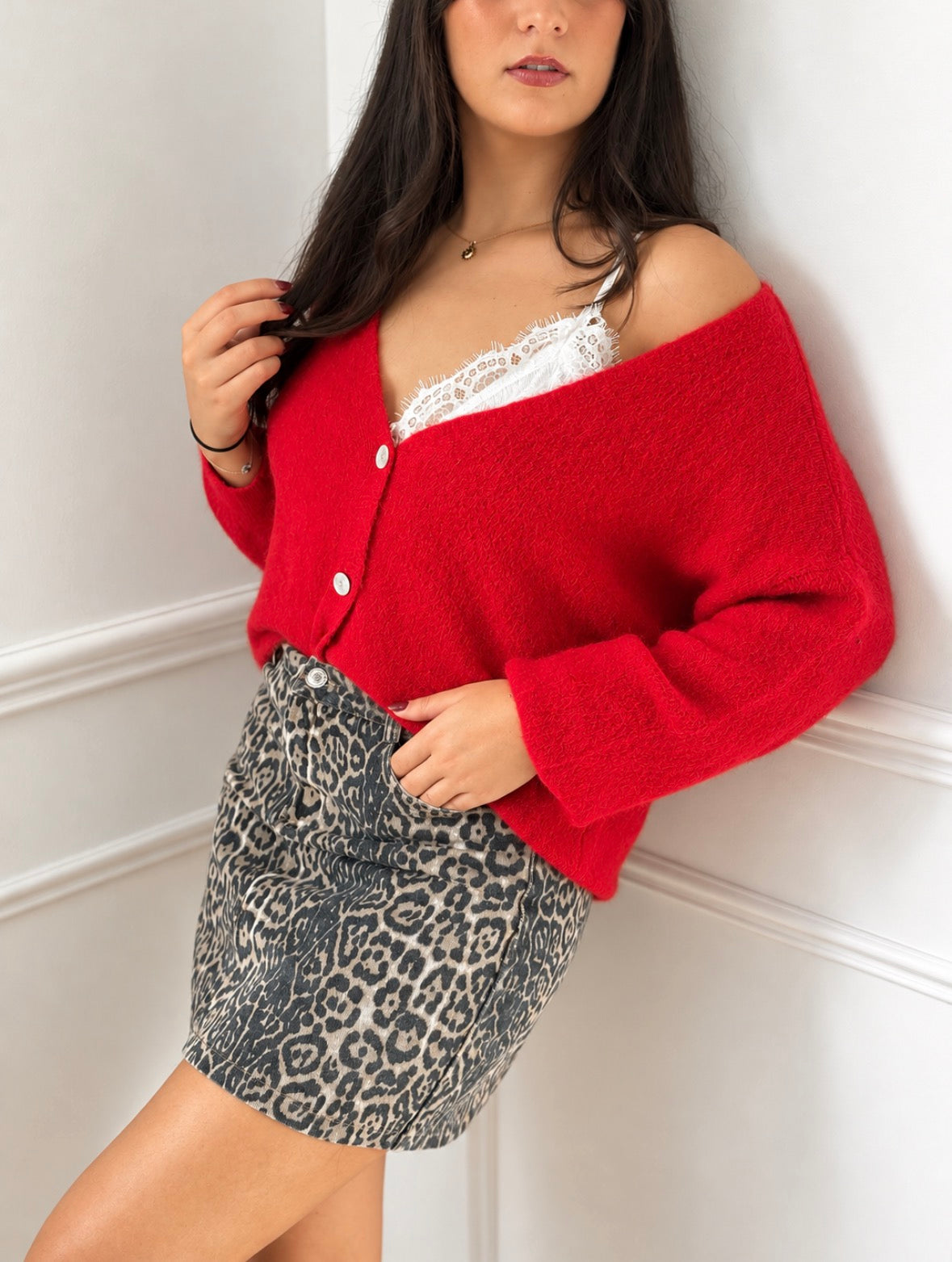 Leopard mini skirt: Lucinda
