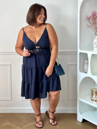 Robe courte bleu marine grande taille : Loetitia