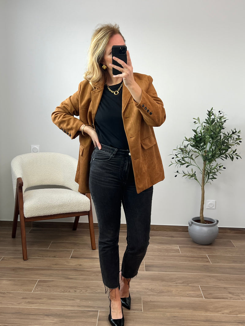 Veste camel effet daim : Camille