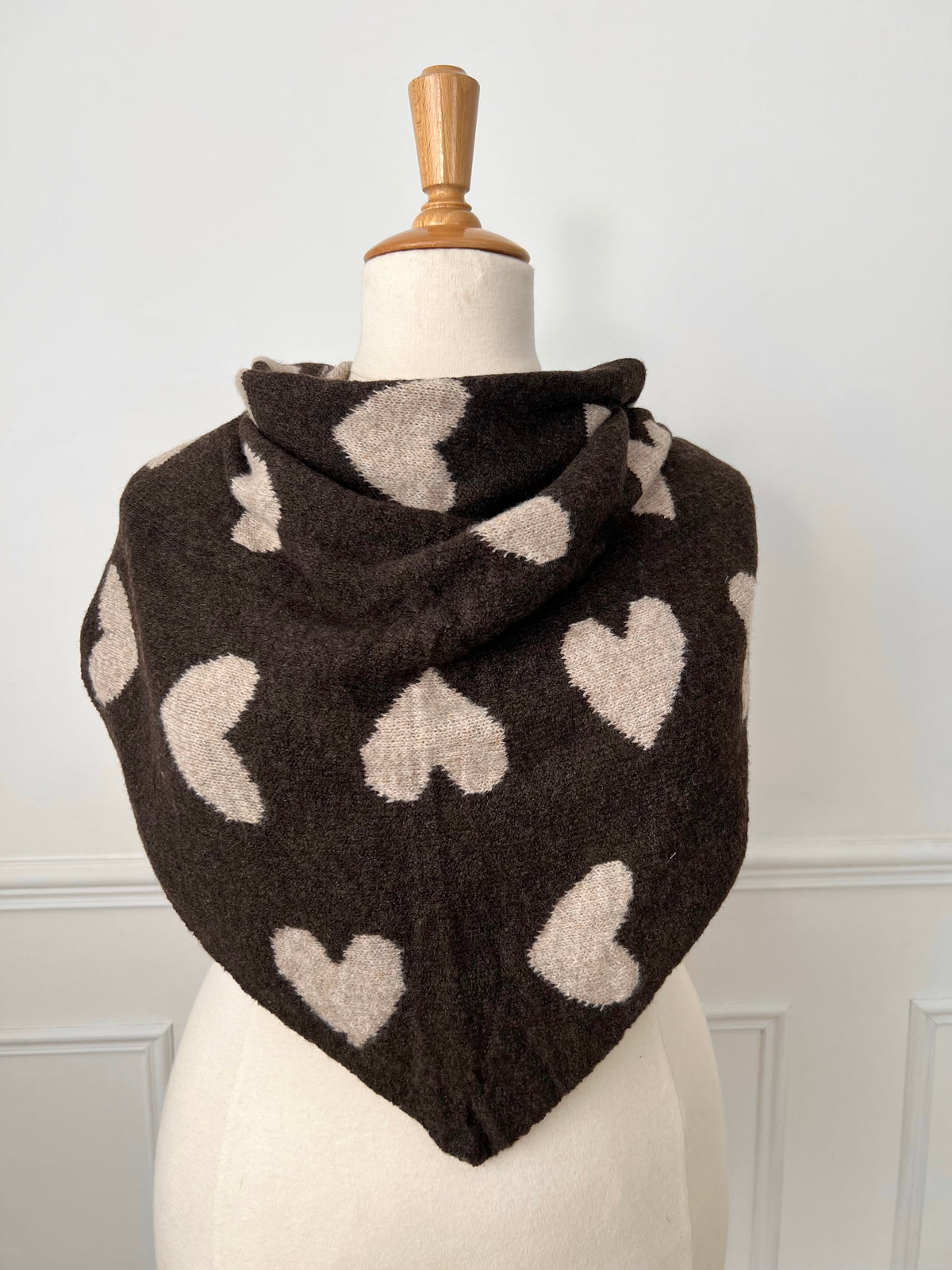 Écharpe triangle marron et taupe : Swan
