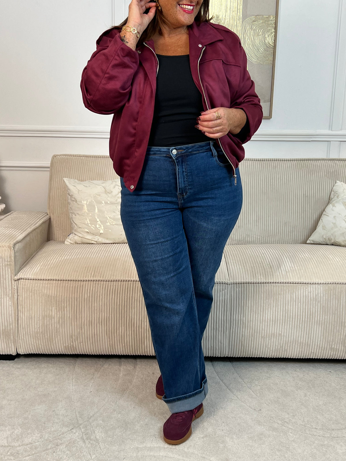 Veste bombers bordeaux grande taille : Diane