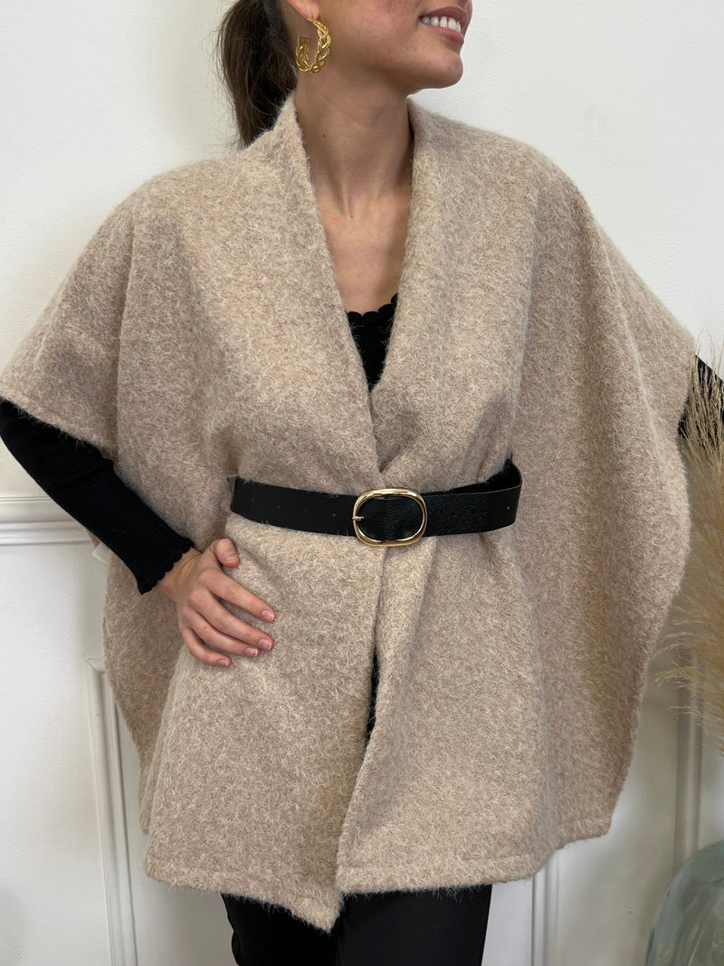 Cape beige avec ceinture : Sarah