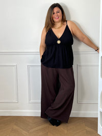 Top noir grande taille : Loetitia