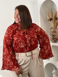 Blouse orange grande taille : Elyne