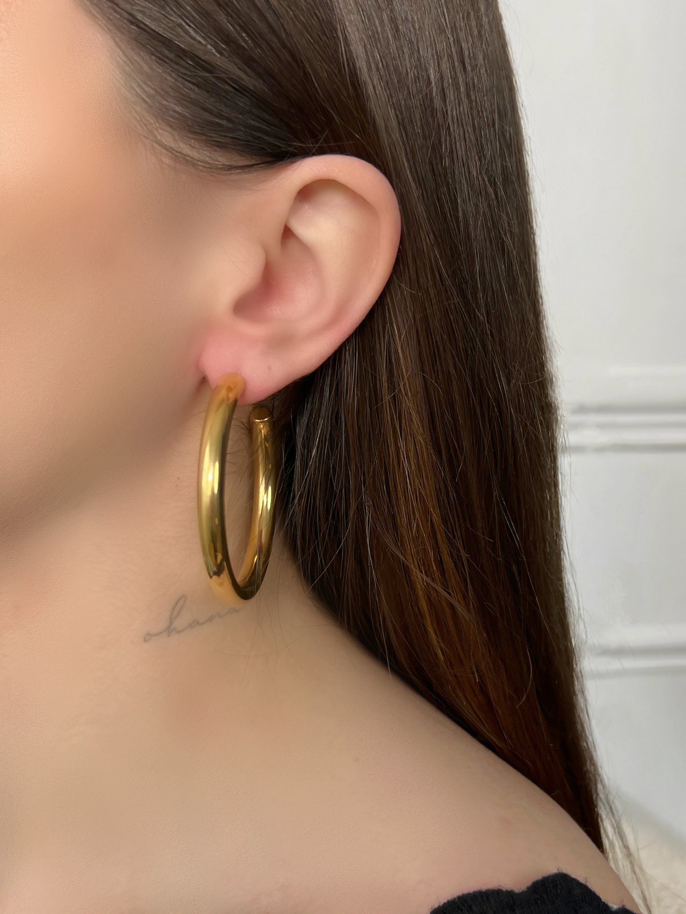 Boucles d'oreilles créoles dorées : Opaly