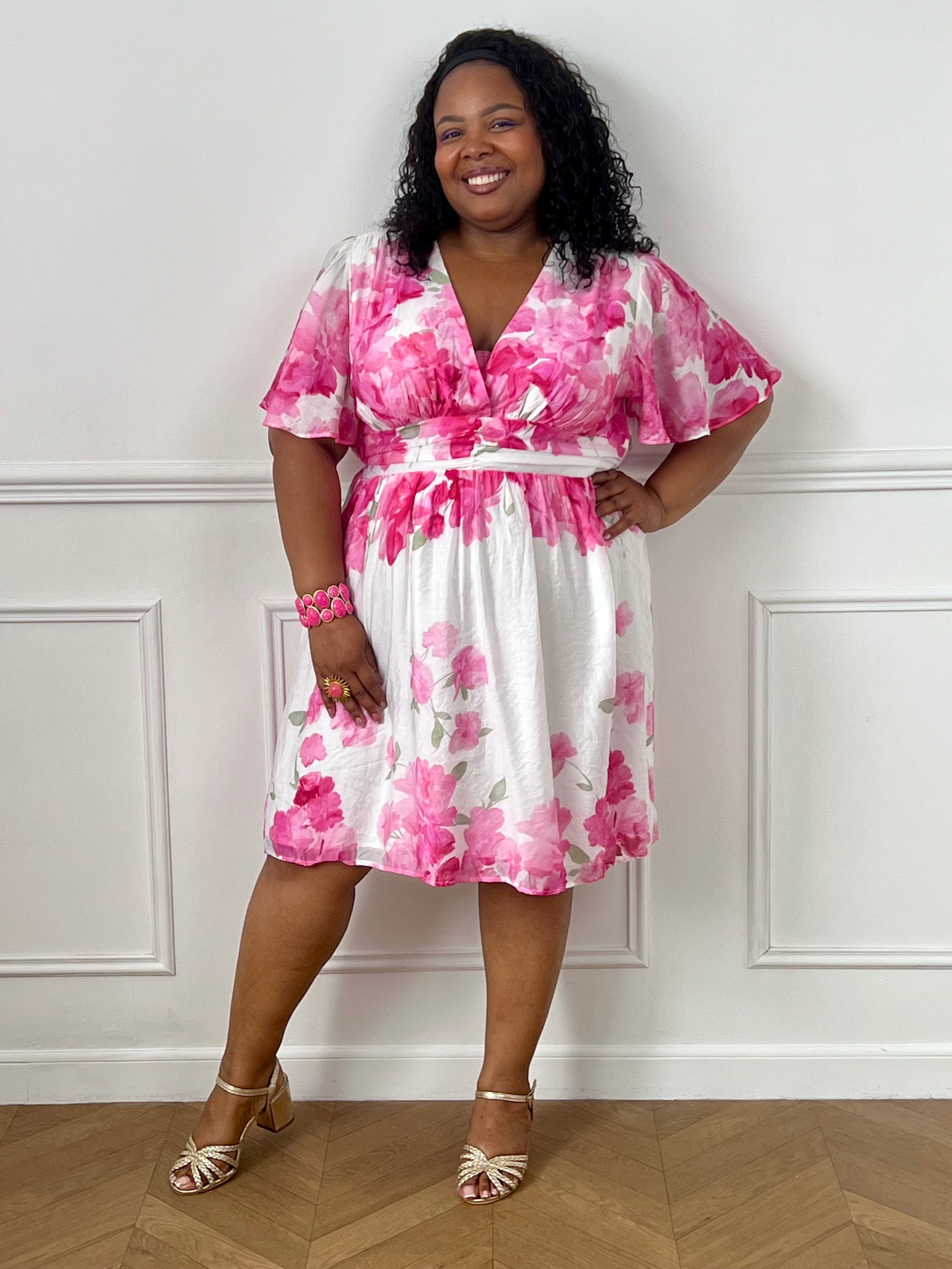 Robe courte fleurie grande taille : Rossano