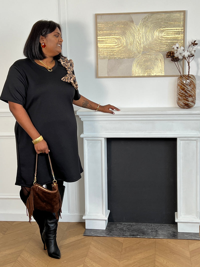 Robe courte noire grande taille : Maho