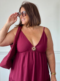 Robe longue bordeaux grande taille : Tahana