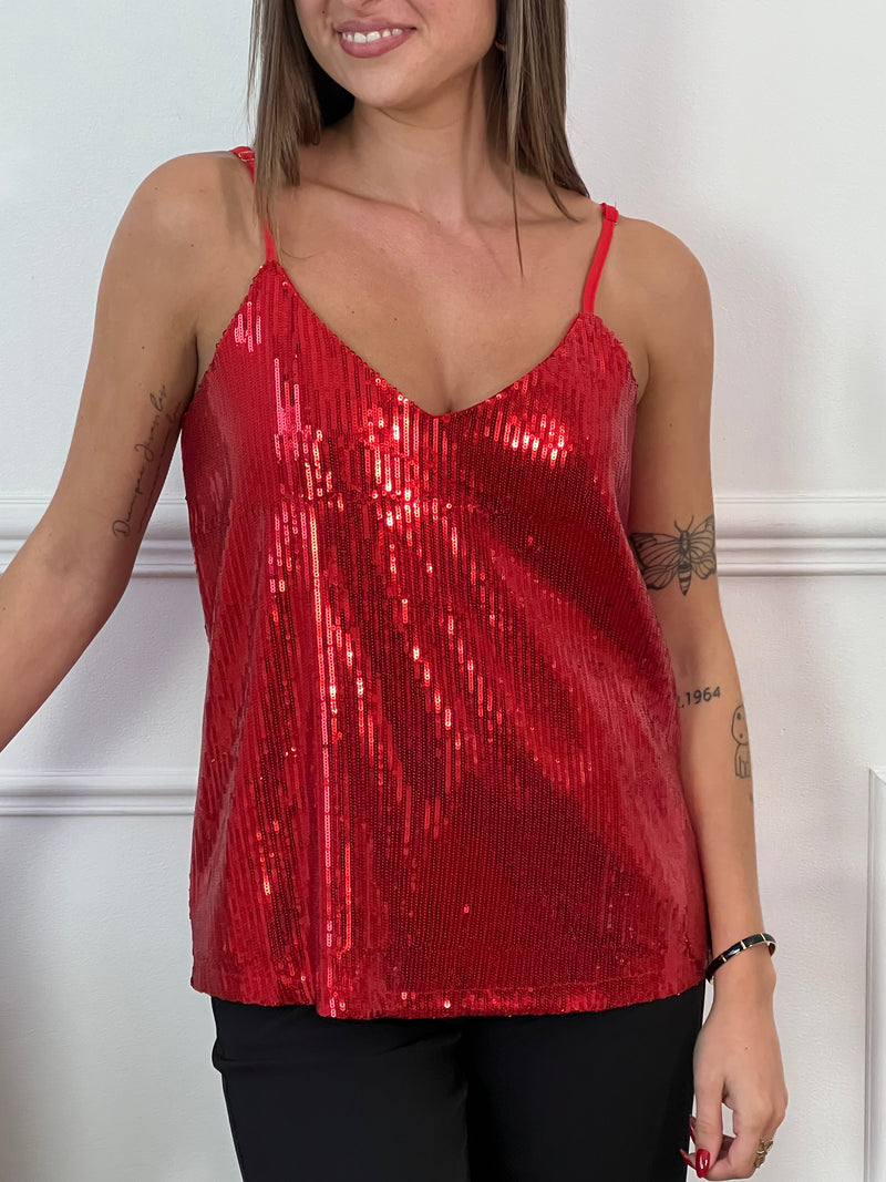 Faites resplendir votre garde-robe avec notre Top rouge à sequins Anycia ! Les bretelles réglables et le col V offrent un confort personnalisé, tandis que la doublure garantit un ajustement parfait. Les sequins rouges ajoutent une touche d'éclat à cette pièce incontournable qui vous fera briller de jour comme de nuit.