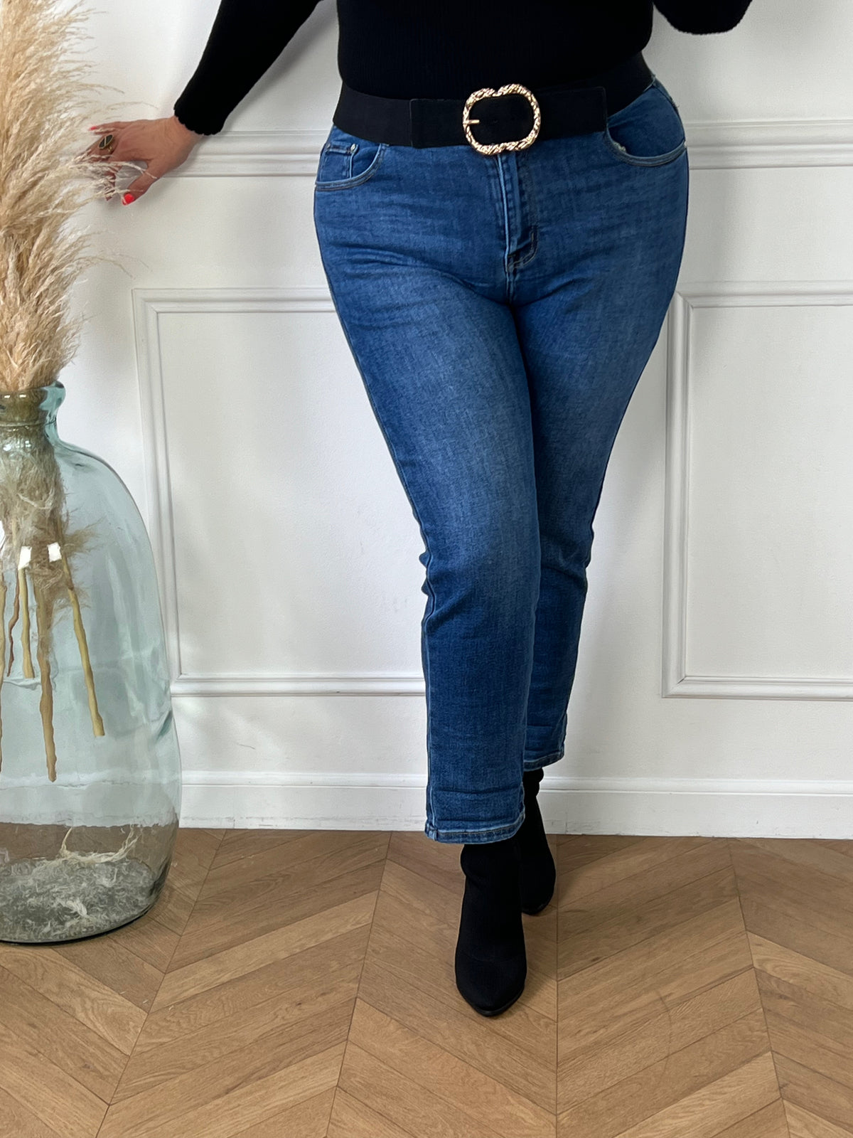 Jean mom fit bleu Curve : Casy