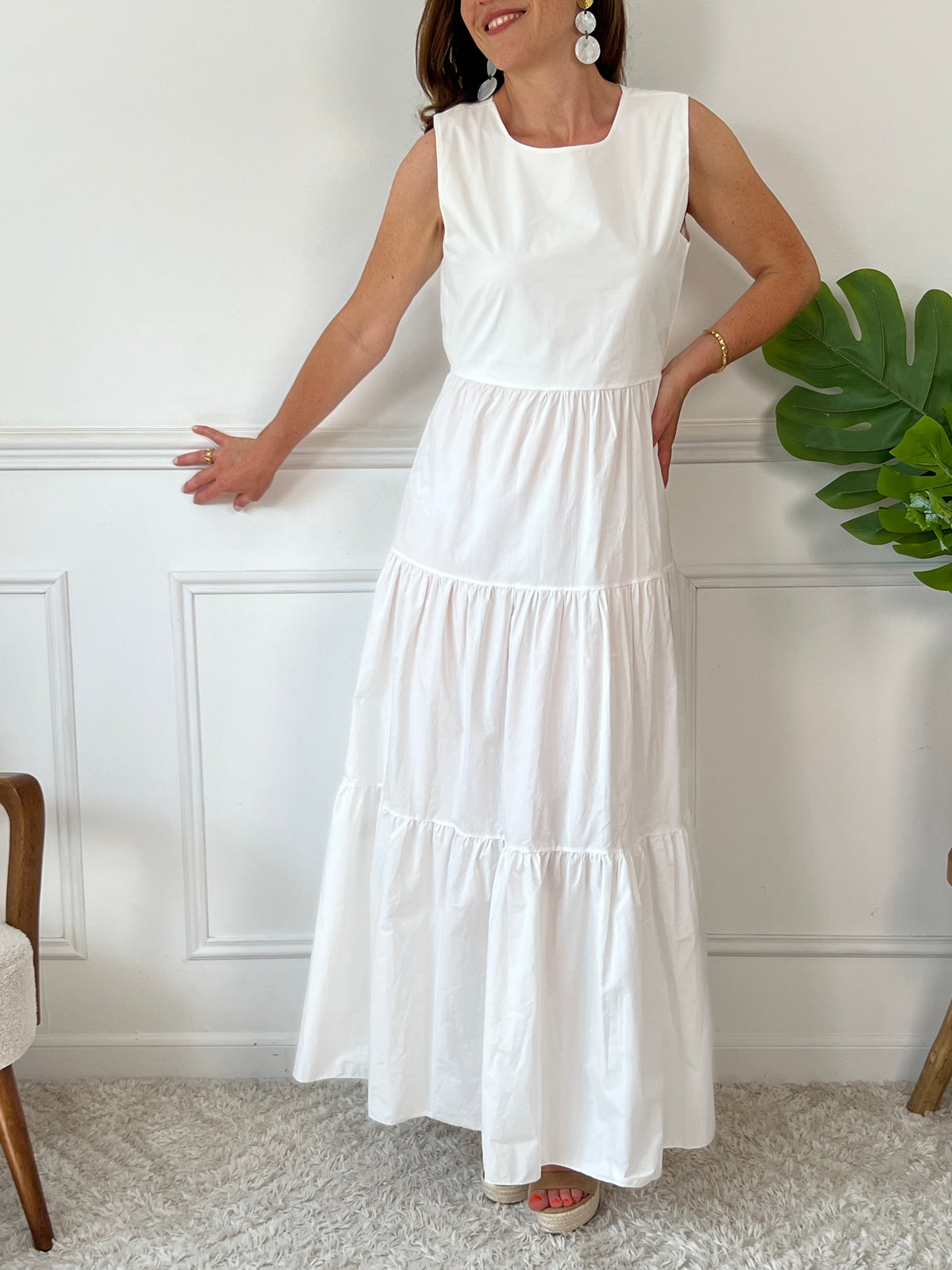 Robe longue écru : Blanche