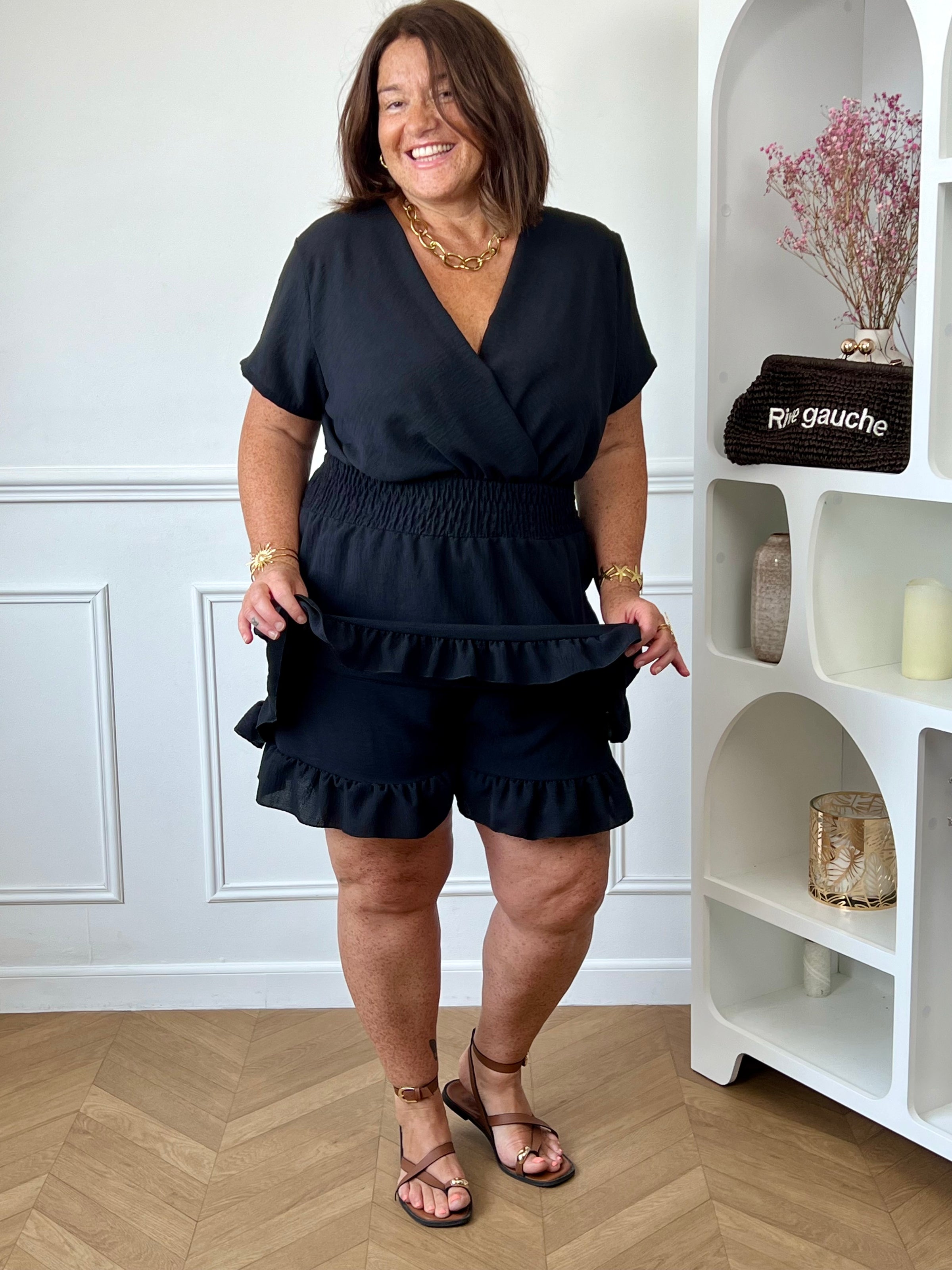 Robe short noire grande taille : Fanny