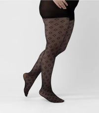 Collant noir à motifs grande taille : Ikia