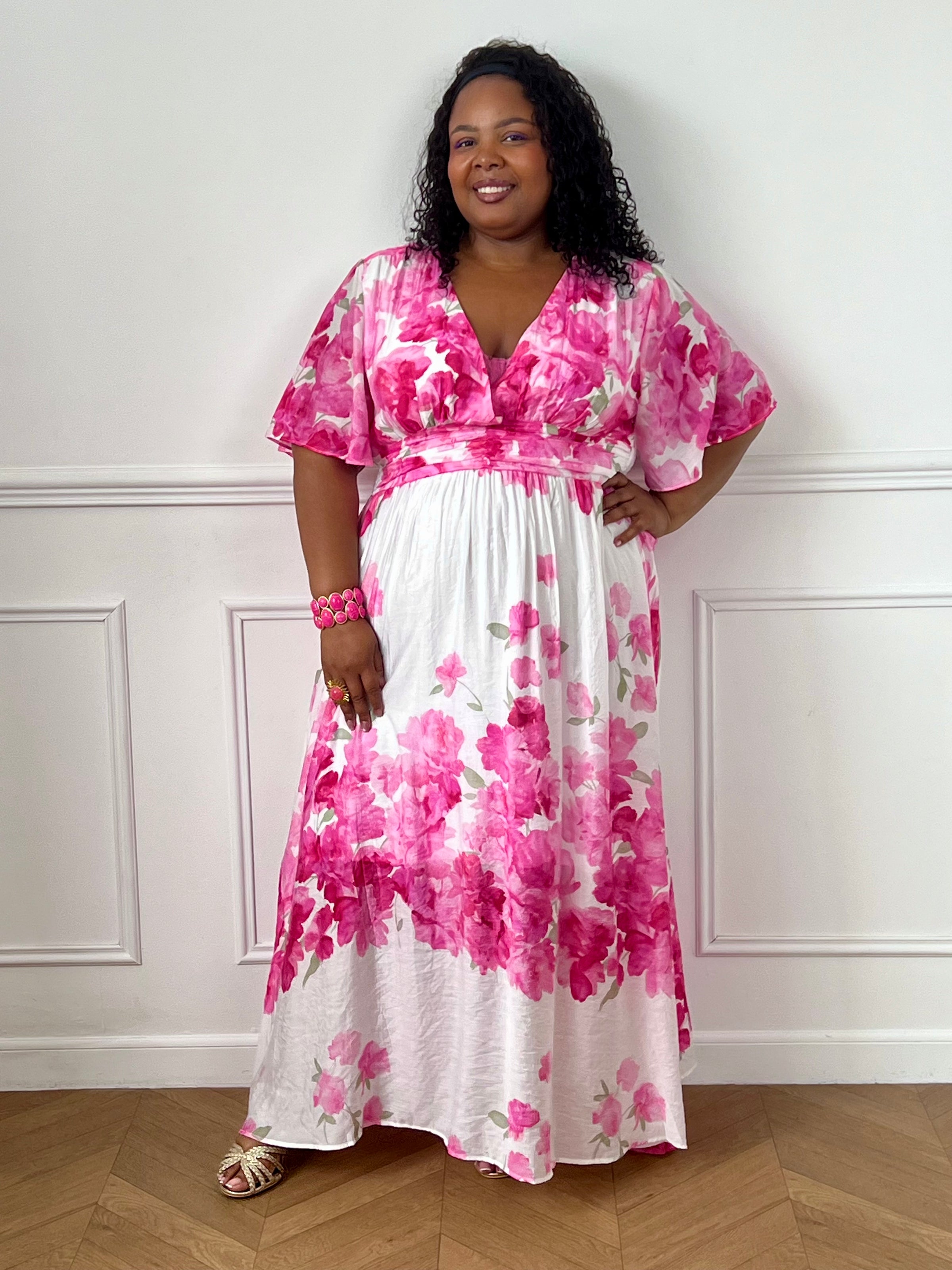 Robe longue fleurie grande taille : Rossano