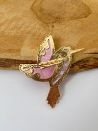 Pink brooch: Hummingbird