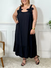 Robe longue noire Grande taille : Sophie