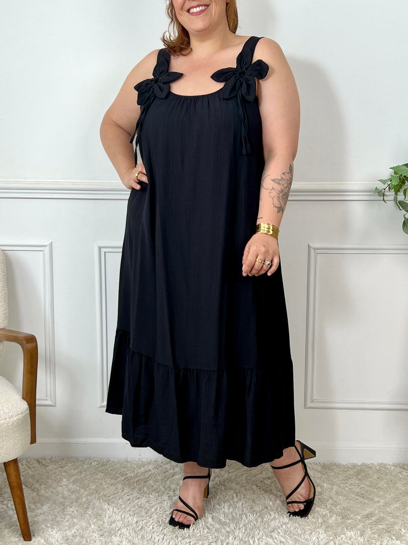 Robe longue noire Grande taille : Sophie