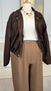 Veste bombers marron grande taille : Diane