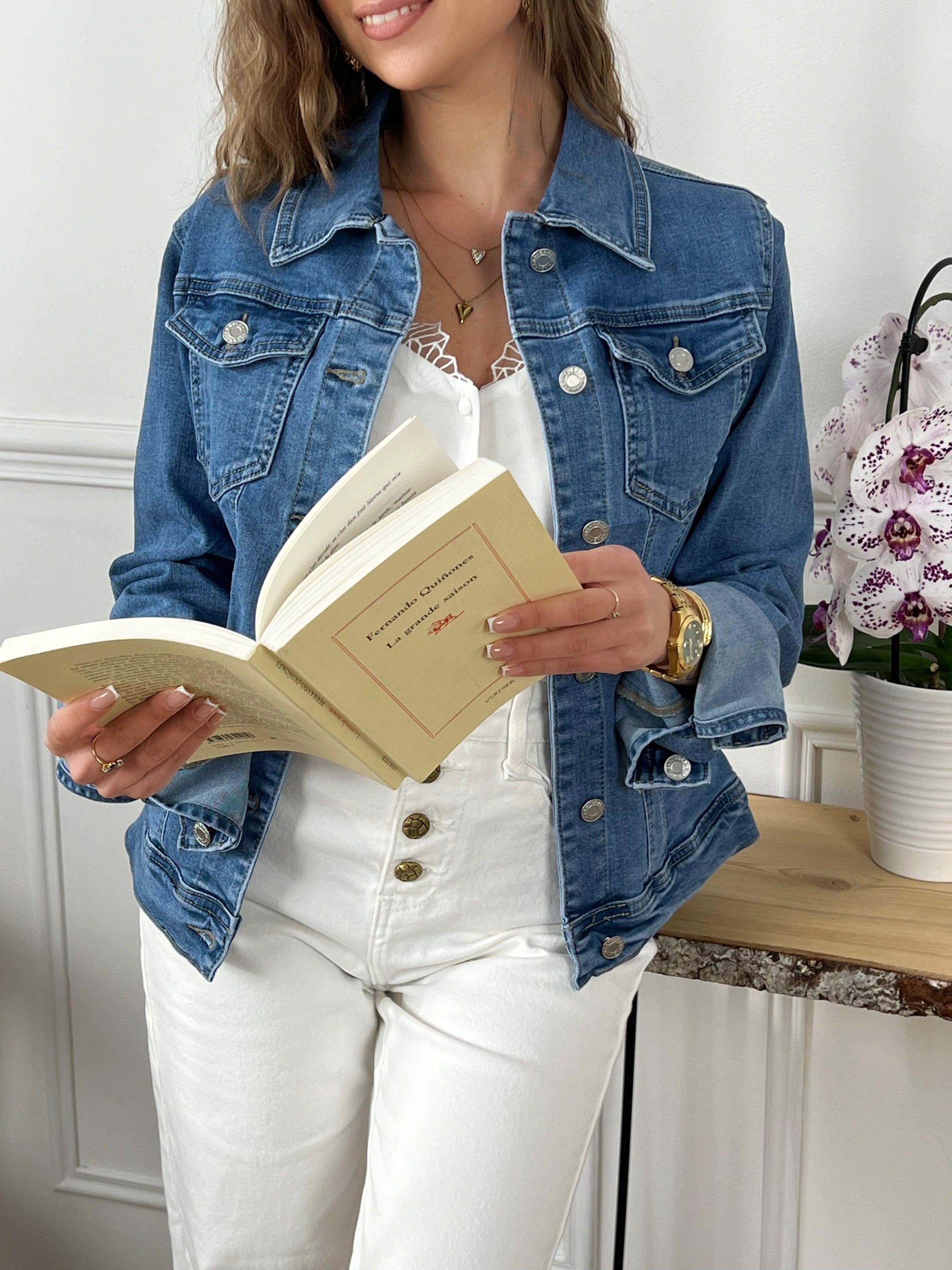 Veste Jean Veste Femme Taille 54 Veste En Jean Boutonnée Creeks