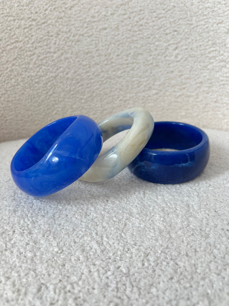 Lot de 3 bracelets bleu foncé : Aditya