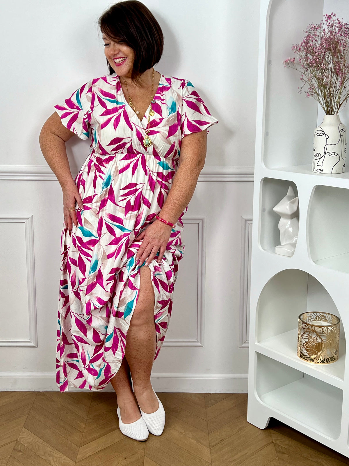 Robe longue grande taille à motifs : Wendi
