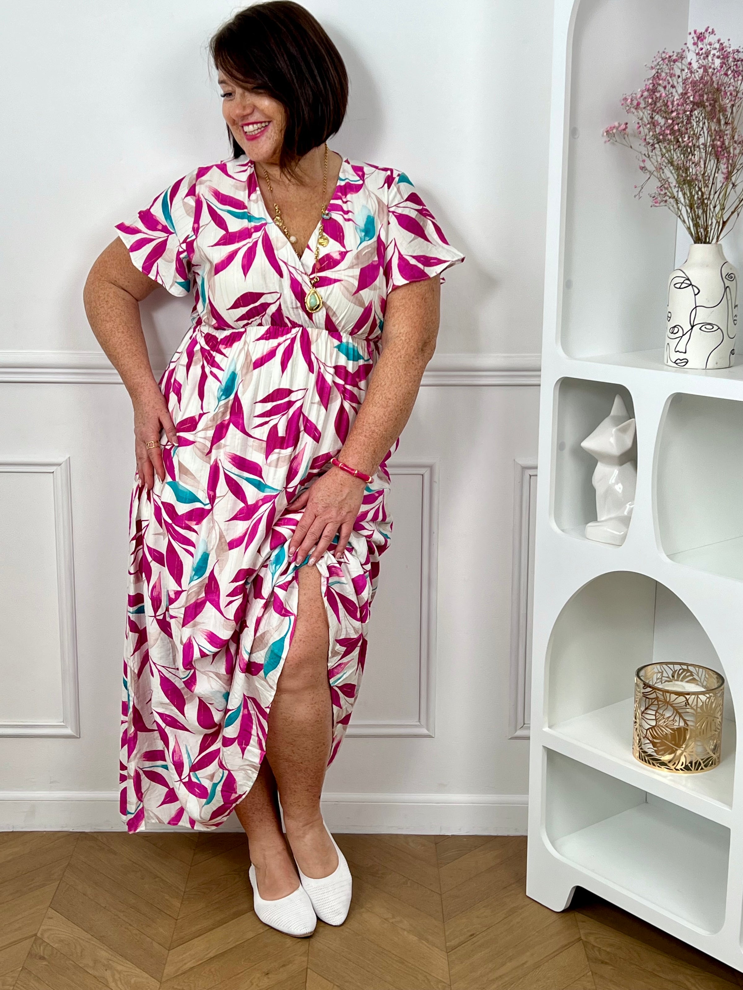 Plus-size long dress with patterns: Wendi