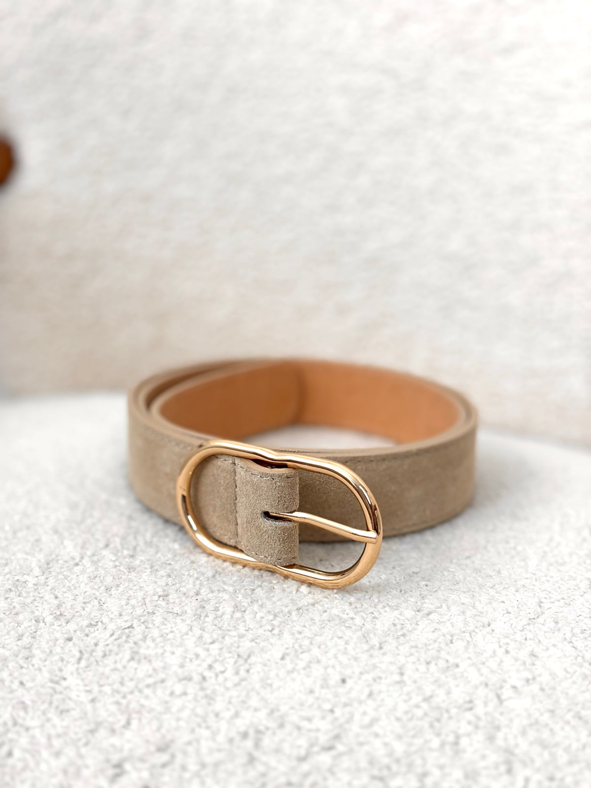Beige leather belt: Jules