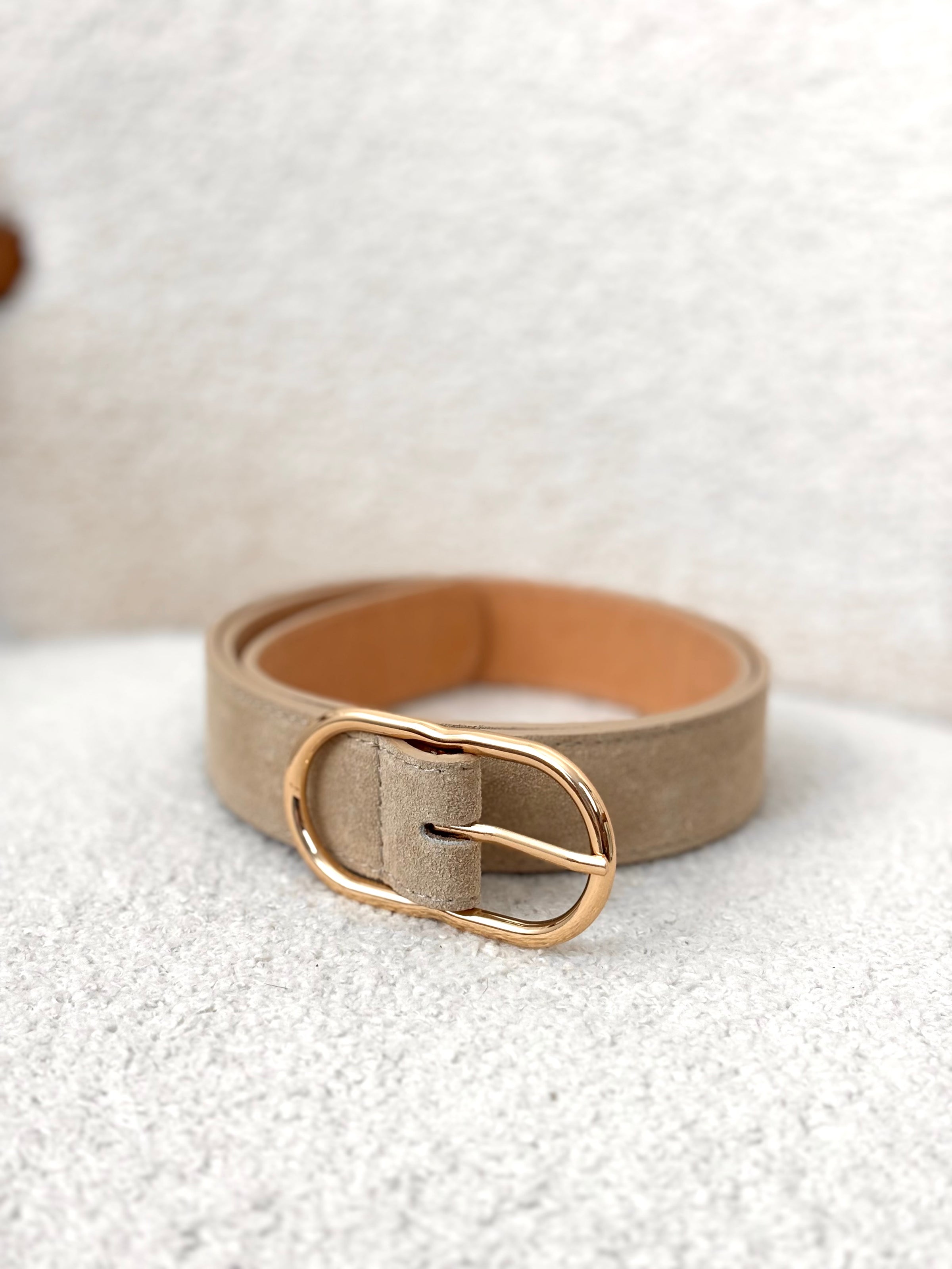 Beige leather belt: Jules