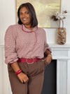 Chemise bordeaux à motifs grande taille : Angelia