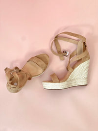 Talons compensées taupe : Ninon