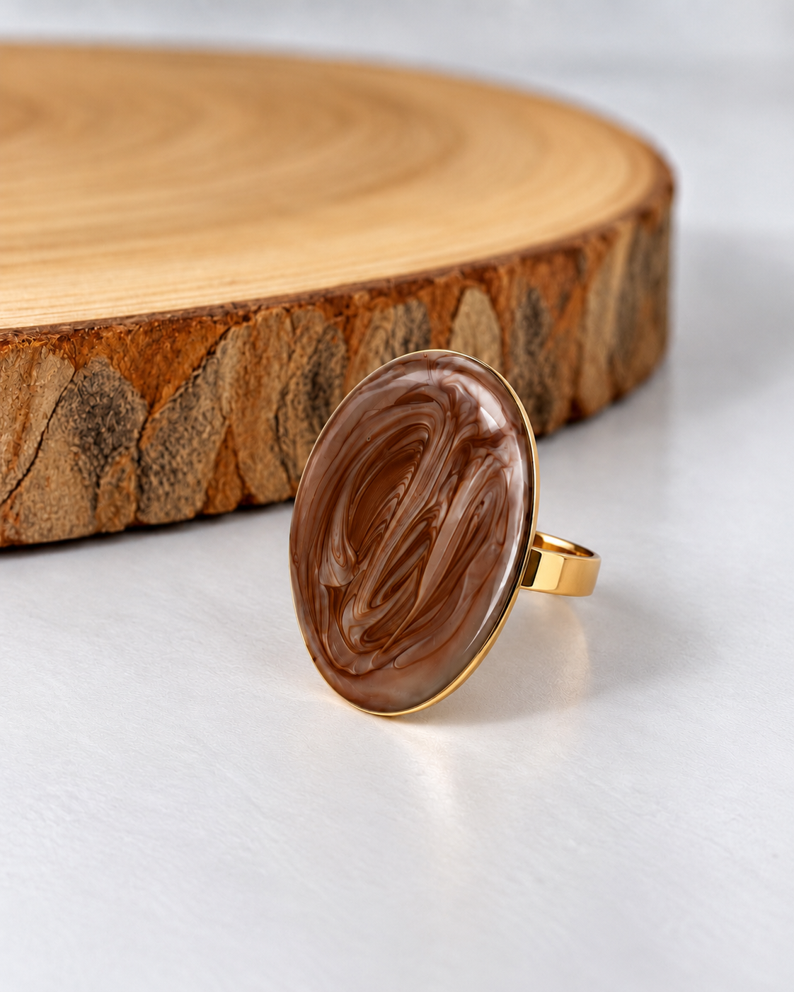 Bague marron et dorée : Owyn