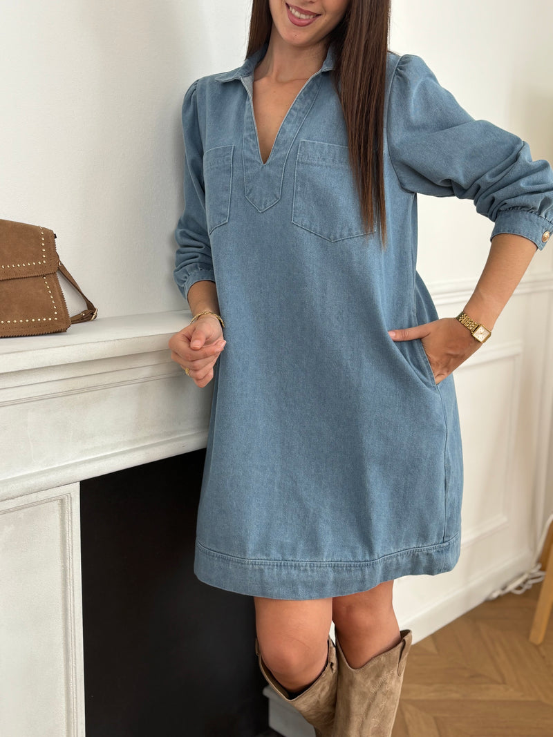 Robe courte en jean bleue : Romy