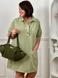 Khaki short dress: Inola