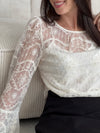 Blouse écrue avec dentelle : Belita