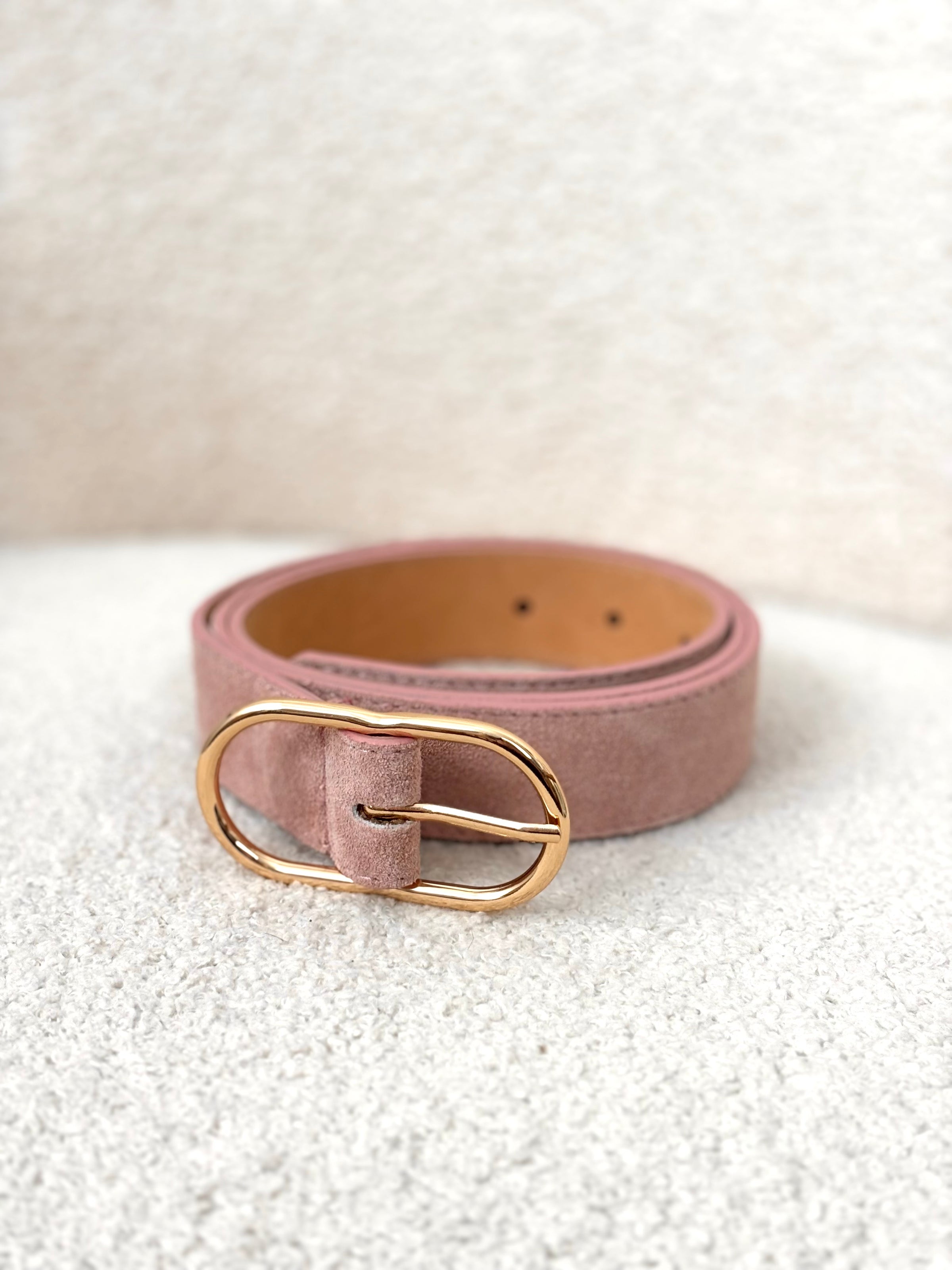 Pink leather belt: Jules