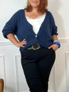 Gilet bleu marine Made in Italie curve : Caroline