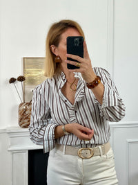 Chemise écrue à motifs : Capucine