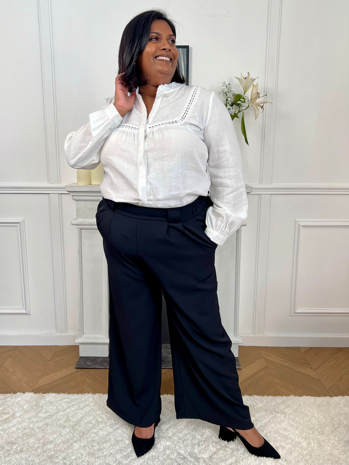 Noppies Eili Pantalon Coupe Droite OTB Femme Maternity - Taille Élastique Coton Bio