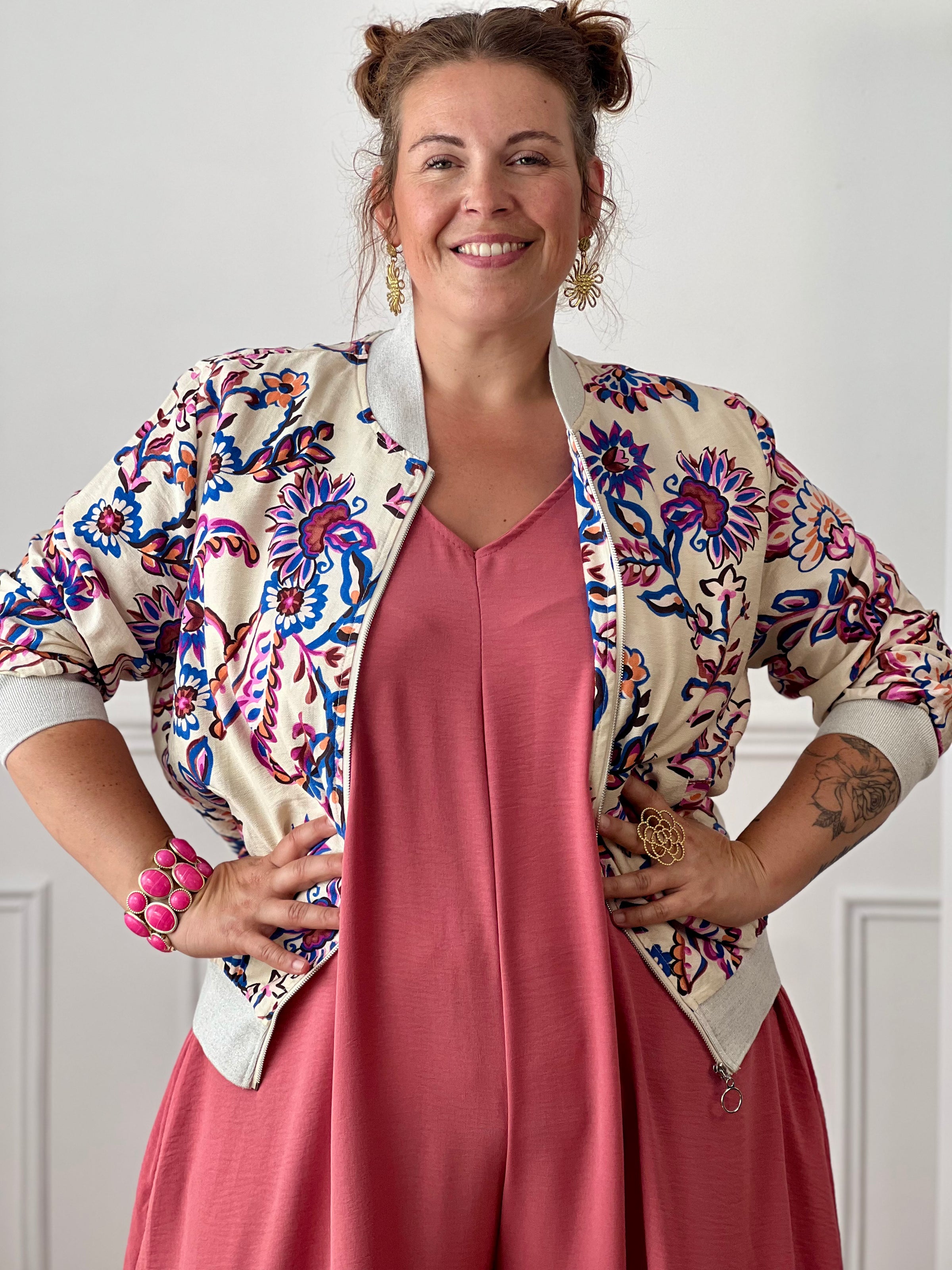 Combinaison rose grande taille : Monaly