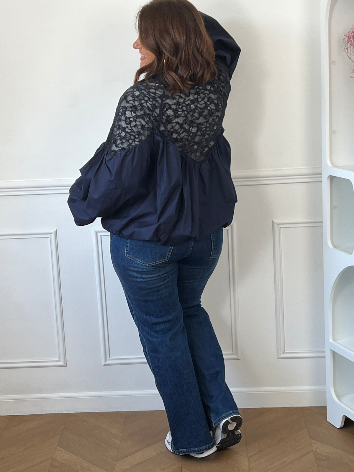 Veste bleu marine grande taille : Lilia