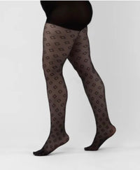 Collant noir à motifs grande taille : Ikia