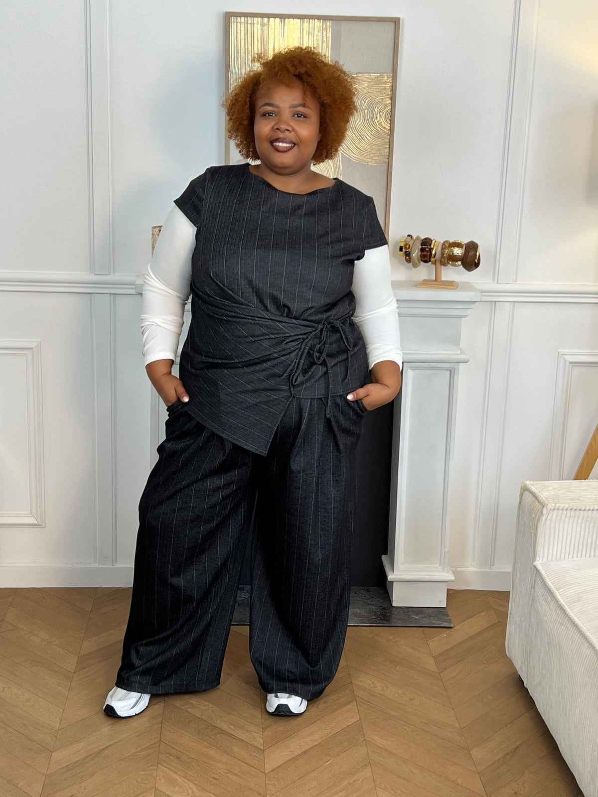 Ensemble top pantalon grande taille : Garet