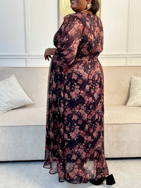Robe longue à motifs grande taille : Blandine