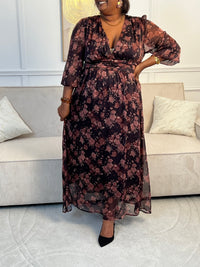 Robe longue à motifs grande taille : Blandine