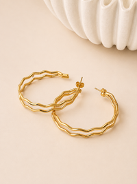 Boucles d'oreilles créoles dorées : Bluey