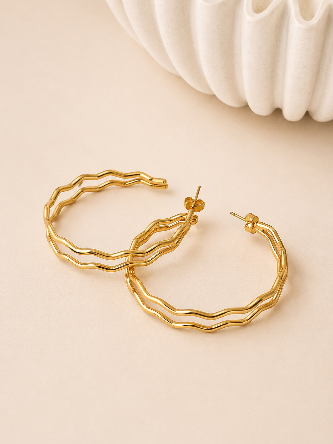 Boucles d'oreilles créoles dorées : Bluey