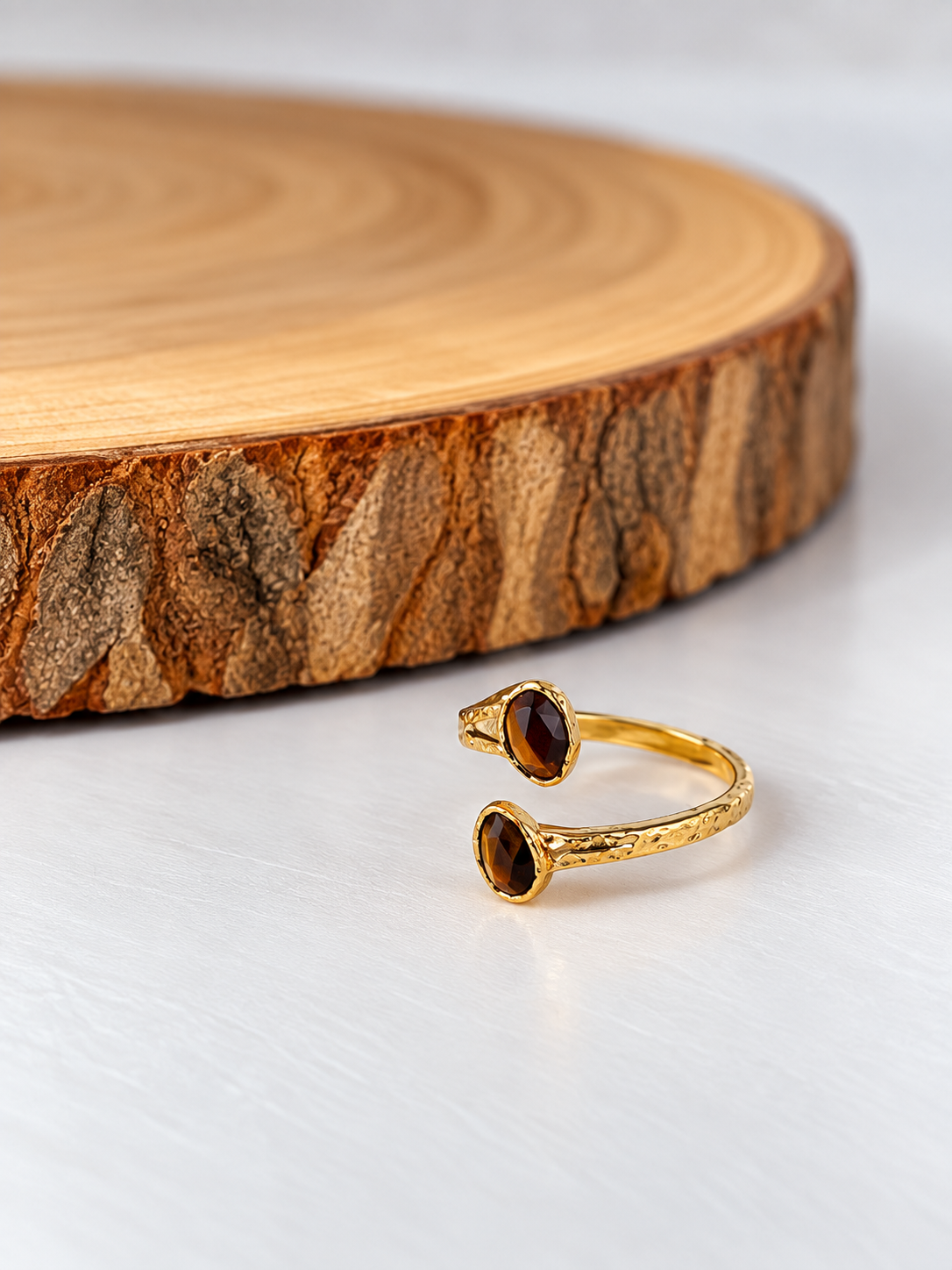 Bague camel et dorée : Kelys