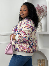 Plus size patterned jacket: Nae