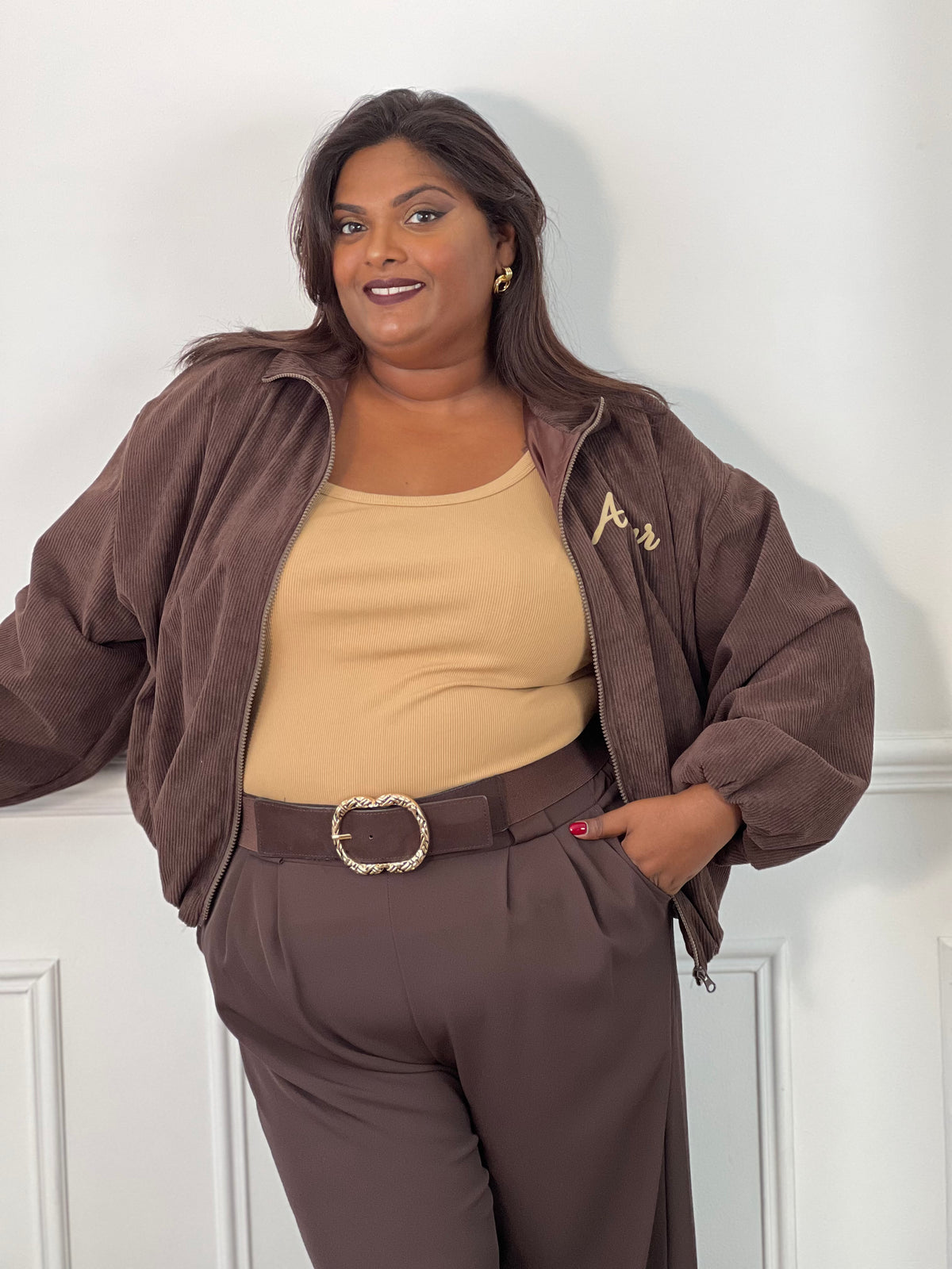 Veste marron grande taille : Arlo