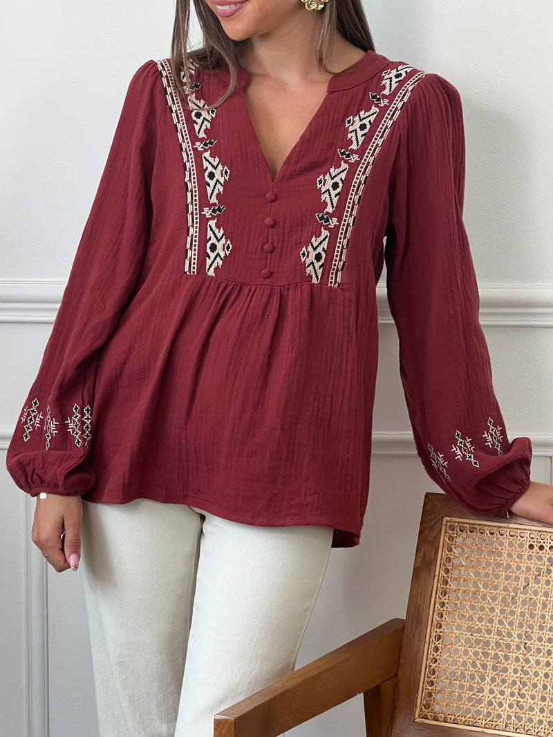 Blouse terracotta : Kaelyn